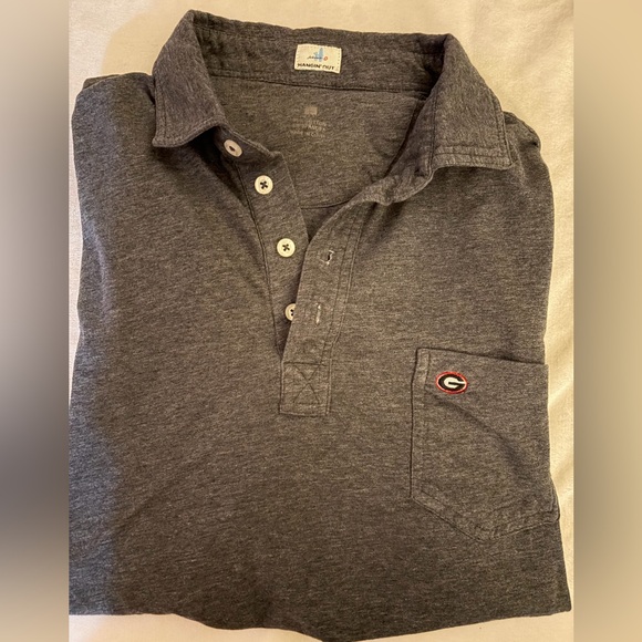 johnnie-O Charcoal Gray UGA Polo Shirt - Picture 2 of 4